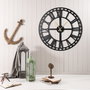 Wallity Reloj de Pared Decorativo de Metal Classic 50x50cm Negro Elegante Hecho a Mano